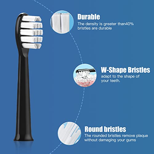 Aneebart Sonic Electric Toothbrush 2 Pack，Electric Toothbrush For Adults And Kids ，Travel Electric Toothbrush Includes 12 Dupont Brush Heads，6 Modes With 2 Min Smart Time (Black White) #TOP3