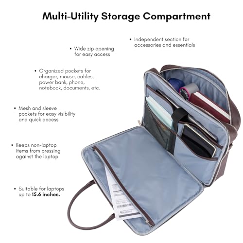 Image of Dash Designs Premium Laptop Bag 15.6 Inch for Men | Saffiano PU Office Messenger Briefcase | Water Resistant Anti-Scratch Business Bag | Lightweight Shoulder Bag for Work Travel