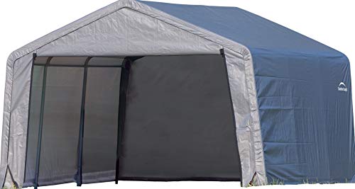 ShelterLogic 12' x 12' Shed-in-a-Box All Season Steel Metal Peak Roof Outdoor Storage