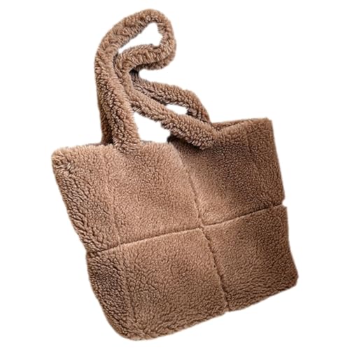 Cabas en peluche femme grand format et sac épaule mode