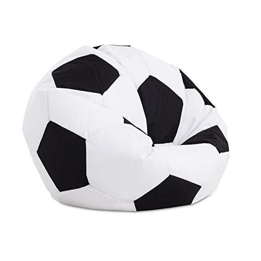 Textilhome - Balón PUF de Futbol Pelota de Puff, 90cm Diametro. Divertido, Resistente, Doble repunte.