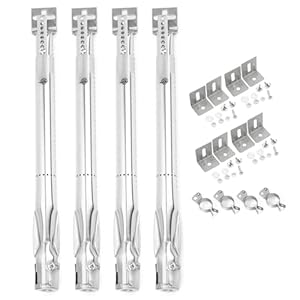 onlyfire Remplacement du Tube de Brûleur de Gril à Gaz Universal, Acier Inoxydable, Extensible de 36cm à 50cm, Diamètre 12 mm, 4 Pièces