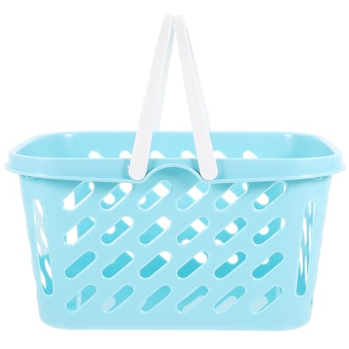 Garneck Cestino Portaoggetti Mini in Plastica con Manici Ribaltabili Contenitore Aperto per Uso Domestico Piccolo Organizer Portaoggetti per Scrivania e Spesa Pratico Contenitore per