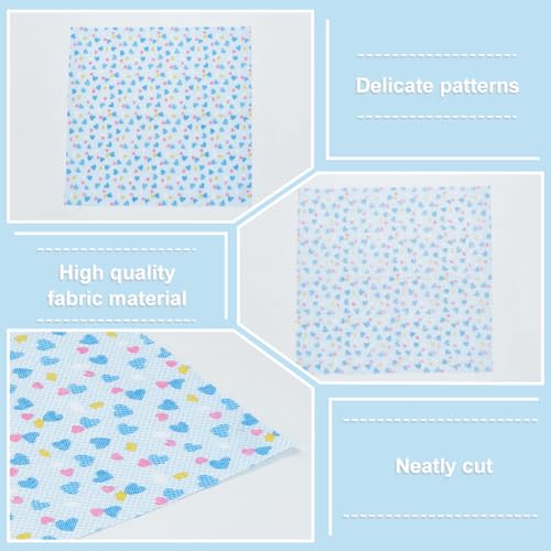 Tissu en coton bleu pour patchwork et couture, lot de 60 carrés prédécoupés