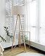 tomons Stehlampe Wohnzimmer, Led Stehlampe Holz, Leselampe Lampenschirm Stehlampe Vintage für das Schlafzimmer und andere Zimmer, Skandinavischer Stil Stehleuchte, 148 cm Höhe