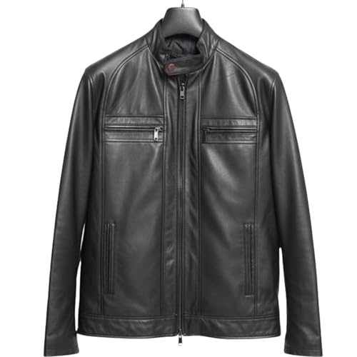 Image of Genuine Leather Jacket for Men | Pure Sheep Leather Jacket for Men | Original Leather Jacket for Mens | Biker & Casual and Winter Jacket No Fur