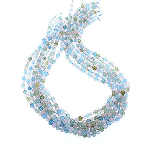 Morganite et aigue-marine de qualité LKBEADS, perles rondes 4mm d'une grande finesse