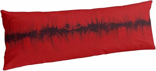 Funda de almohada de cuerpo rojo y negro, fundas de almohada suaves decorativas para sofá largo lumbar con cierre de sobre, arte estético abstracto