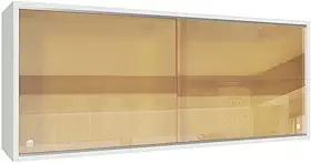 Armário Aéreo Madesa Acordes 100% MDF 2 Portas de Correr de Vidro Reflex - Branco
