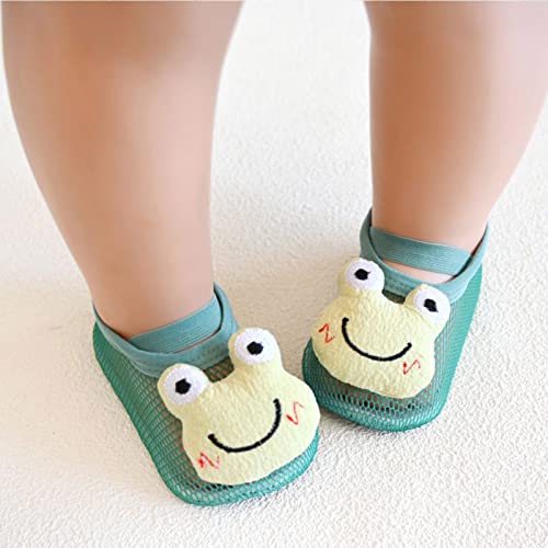 Delicate Animal Kids Boys Girls Socks Barefoot Aqua Shoes Socks Non Slip Floor Cartoon Pattern Mesh Infant Sneakers Shoes (Green, 12-18 Months) #TOP1