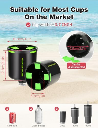 image for Mellbree Kayak Cup Holder, Anti-Toppling Fishing Drink Holder Kayak Ac