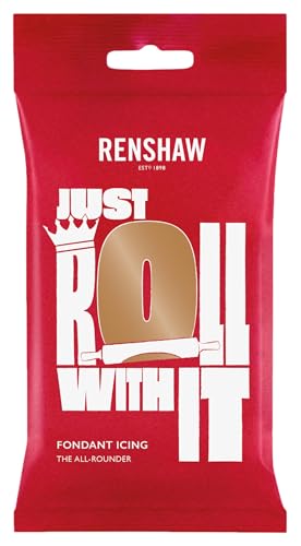 Renshaw Teddy Bear Brown Just Roll With It Fondant Icing, 250 g (Pack of 1) - Ready to Roll Icing for Cakes