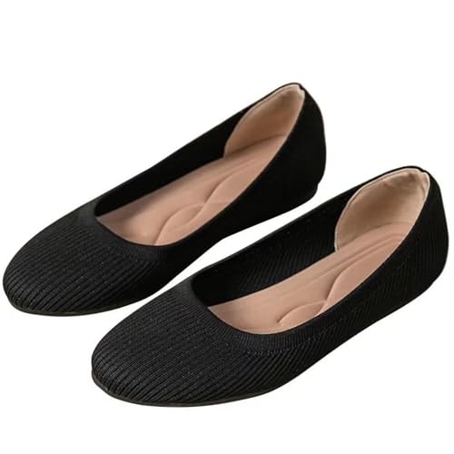 INEELUYI Women's Ballet Flats Classic Weave Flats Round Toe Slip On Dress Flat Shoes