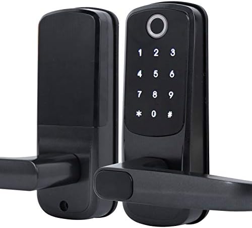 Smart Door Lock, Fingerprint Password Door Lock WiFi Electronic Touchscreen Lock with Handle, 5 Ways to Unlock, Support Alexa Voice Control