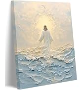 Jesus Walking On Water Canvas Wall Art Christian God Painting Wall Decor