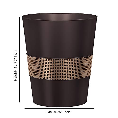 Nu Steel Nusteel Selma Decorative Steel Small Trash Can Wastebasket, Garbage Container Bin For Bathrooms, Powder Rooms, Kitchens, Home Offices-Copper & Oil Bronze, Large, Oil Rubbed Bronze & Copper #TOP3