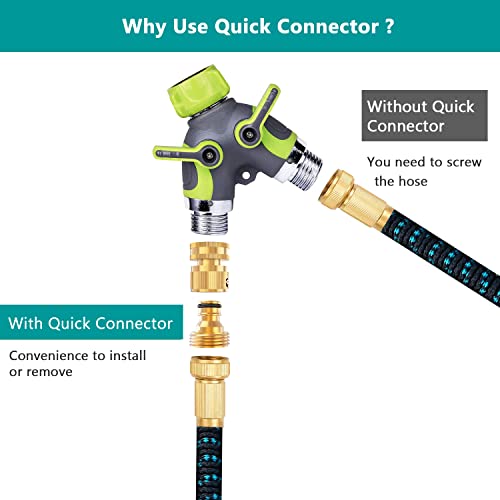 Finest+ Garden Hose Quick Connector, Solid Brass 3/4 Inch Thread Fitting No-Leak Water Hose Female And Male Easy Connect (6 Sets) #TOP5
