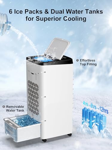 image for Uthfy Portable Air Conditioners, 3 IN 1 Evaporative Air Cooler with De