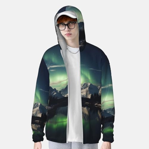 Chaqueta para hombre con protección solar UPF 50+ manga larga con capucha miniatura 3
