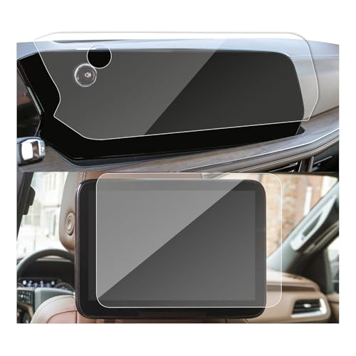 SXCY 3PCS for 2025 Chevy Tahoe/Suburban Screen Protector [Tempered Glass,GPS 17.7+Rear Display 12.6] for Chevrolet Tahoe Accessories 2025 Tahoe Screen