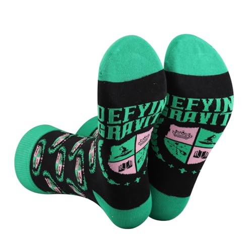 LEVLO Witch Musical Socks Witch Fans Gift Defying Witch Socks Musical Witch Merch(Defying Gravity Sock)