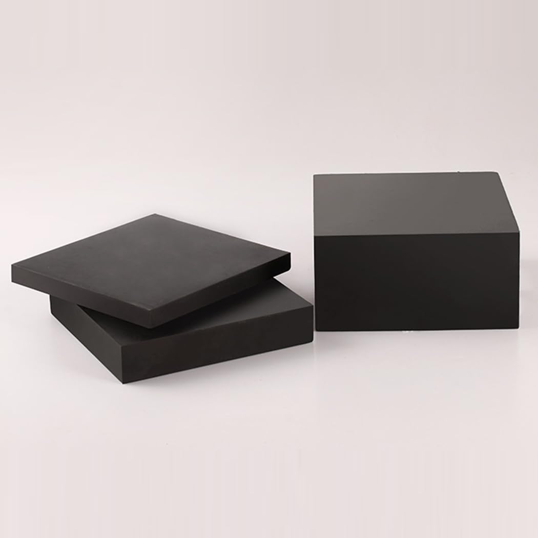 Elevadores de Muebles de Goma Elevadores de Sofá Negros Patas de Soporte de Cama Cuadradas Agrega 1-5 cm de Altura Pies de Muebles de 4 Piezas, para Gabinetes Sillas Mesa (200 × 200 × 10mm)