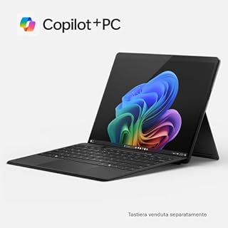 Microsoft Surface Pro (alimentatore non incluso) | Copilot+ PC | 13” Touchscreen | Snapdragon® X Plus | 16GB RAM | 512GB SSD | Ultimo modello 11esima edizione | Nero