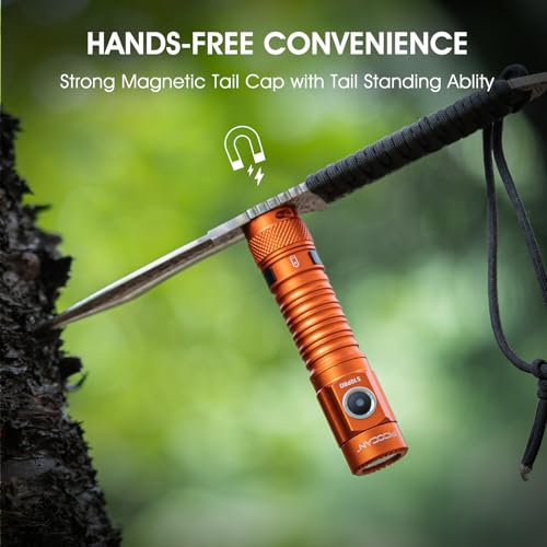 PIOOCAN S10Pro LED Flashlight Rechargeable,Bright Flashlight 2500 Lumen,Tactical EDC Flashlight Magnetic Base,Mini Size Waterproof Flash Lights for Outdoor,Home,Gifts,Collections,Tools