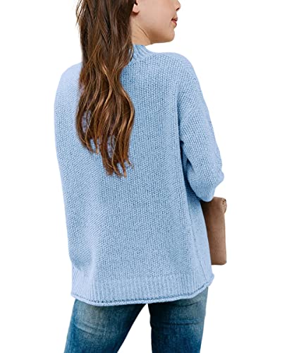 Girl's Long Sleeve Sweater Mock Neck Fall Soft Knit Pullover Jumper Tops2