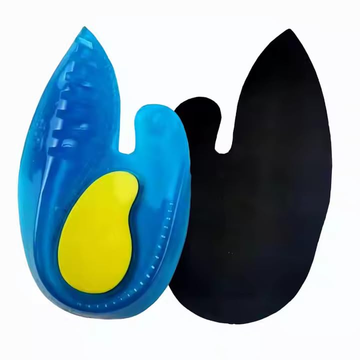 Gel Heel Cup Silicon Heel Pad | Shock-Absorbing Cushion Insert for Plantar Fasciitis, Sever’s Disease, and Heel Pain for Heel Cushion Heel (Blue, L)-image-18