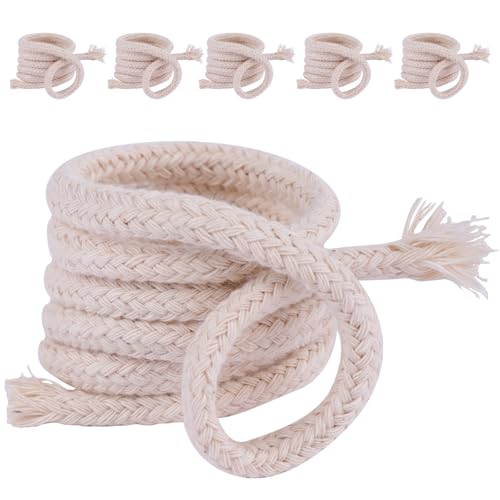 Mèche de rechange de 600 cm de diamètre 6 mm pour lampes à huile, peut être coupée pour lampes à huile, mèche de rechange de qualité supérieure...