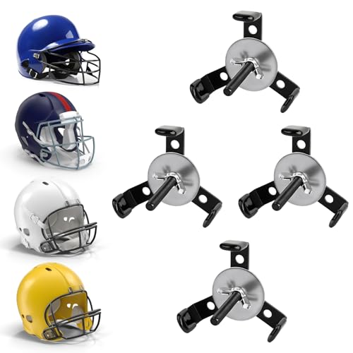 4 Pack Invisible Football Helmet Wall Mount for Full Size & Mini Helmets