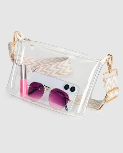 Image of FANGSUN Clear Purse for Women, Clear Crossbody Bag Stadium Approved, Small Transparent Handbag for Concert Event Festival