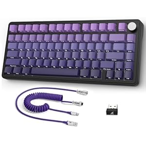 AJAZZ x ATTACK SHARK X85 Mechanische Tastatur,75% Kabellose Gaming-Tastatur mit Knopf,5-Lagige Polsterung,Seitlich Bedruckte PBT-Tastenkappe,BT5,1/2,4 GHz/USB-C,Hot-Swap-Linearschalter,RGB,für PC,MAC