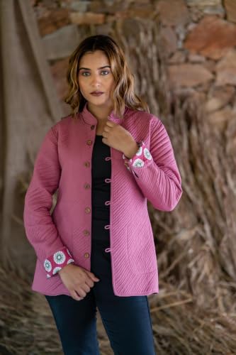 Image of Reversible Jacket for Women | Double Sided Quilted Jacket | Reversible Winter Jacket for Women | Stylish Ethnic Printed Jacket | Warm & Comfortable Casual Outerwear