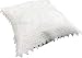 EUROSTYLE Par de fundas de cojín Art. Loggia, cojín de decoración para sofá o cama con borde de encaje de macramé, diseño jacquard de raso (blanco)