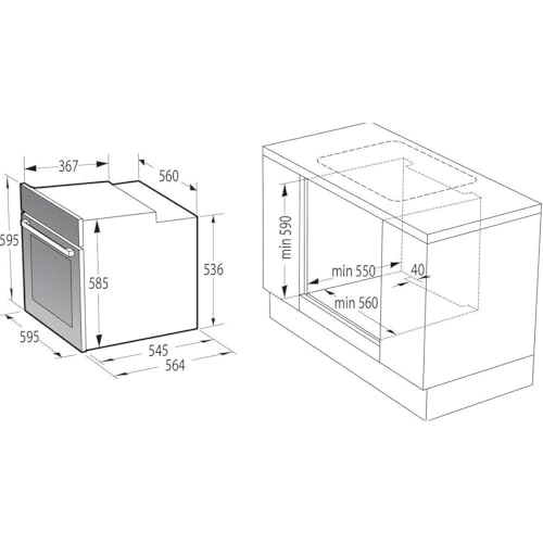 Gorenje Einbauherd-Set Black Set 4 Induktion / 77 Liter / ExtraSteam / GentleClose & Open / AirFry / PizzaMode / PerfectGrill / Teleskopauszüge / Induktions-Kochfeld mit PowerBoost / Schwarz