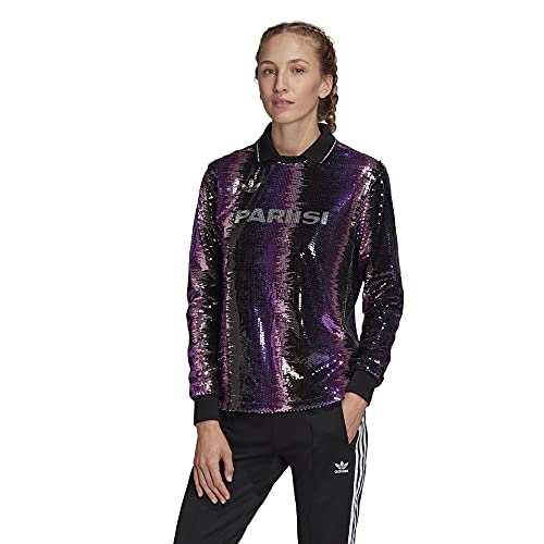 adidas Women's Sequin Jersey MULTCO violet taille M haut brillant tendance style streetwear