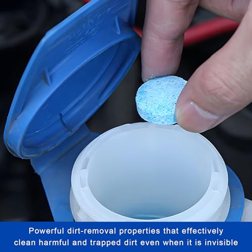 MUQIDA 100 PCS Car Windshield Washer Fluid Tablets, Auto Window Glass Concentrated Tablets Cleaner for Clear Vision, Vehicle Windshield Wiper Fluid Cleaning Solid Effervescent