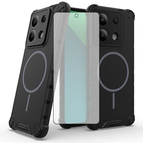 Coque Poco X6 silicone TPU souple noir protection hybride antichoc avec vitre Asuwish