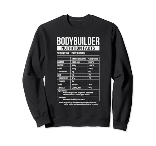 Bodybuilder Lustige Nährwertangaben Sweatshirt