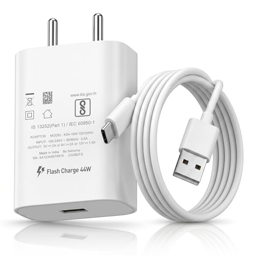Image of Vivo 44W Flash Adapter with Type C Charging Cable for Vivo T5x, T5 Pro, V70 FE,Y05, X300, V60e, Y31, Y31 Pro, T4 Pro, V60, T4, T4R, T4x, IQOO 15,13, 10R, Z10, Z10x, Neo 10, Z10R | 44 W Quick Charger