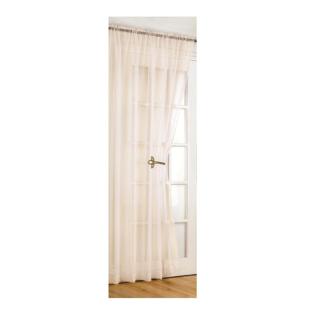 Amania Trading Ltd Champagne 1 Single Plain Voile Curtain Panel Net Curtains Slot Top Road Pocket Header 14 Colours (, 48)