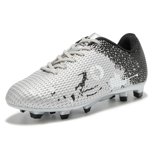 LEOCI Kid's Soccer Cleats Boys Girls Outdoor Football Shoes Little/Big Child