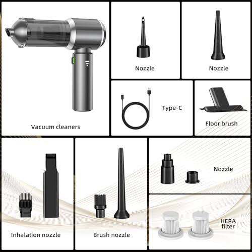 Image of Handheld Vacuum Cleaner, 28000Pa Brushless Motor Cordless Car Vacuum Cleaner, 3-Speed Mini Hoovers with Multiple Brush Heads Hand Held Vacuum Cordless for Office, Home, Kitchen, Car, Pet Hair