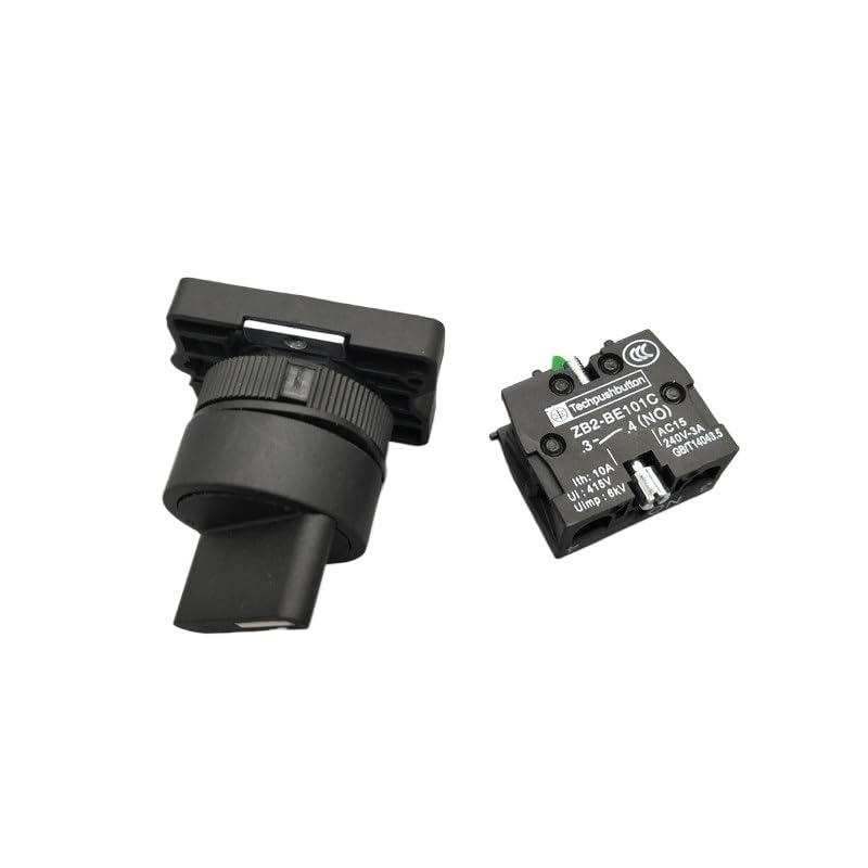 EZZON XB2-ED21 XB2-ED25 XB2-ED33 XB2-ED33 2/3 Positions 1N0/1NC&1NO/2NO Latching Self-Locking/Momentary Selector Push Button Switch(XB2-ED33,Self-Locking)