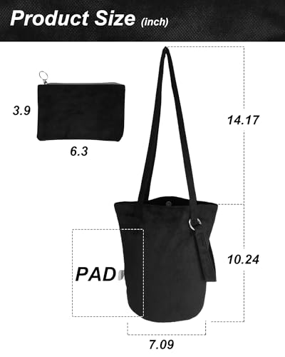 Women Fabric Canvas Tote Shoulder Everything Bag with Inner Pocket Latop Sleeve Crossbody Strap Makeup Bag3