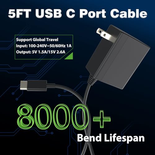 image for PURBHE Charger for Nintendo Switch,AC Adapter Compatible with Switch O