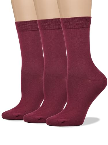 Image of COTTON DAY Women's Soft Combed Cotton Socks Seamless Toe Black White Navy