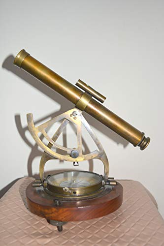 Nauticaz 9.5'' Alidade Telescope with Compass Nautical Brass Antique Marine Collectible Item
